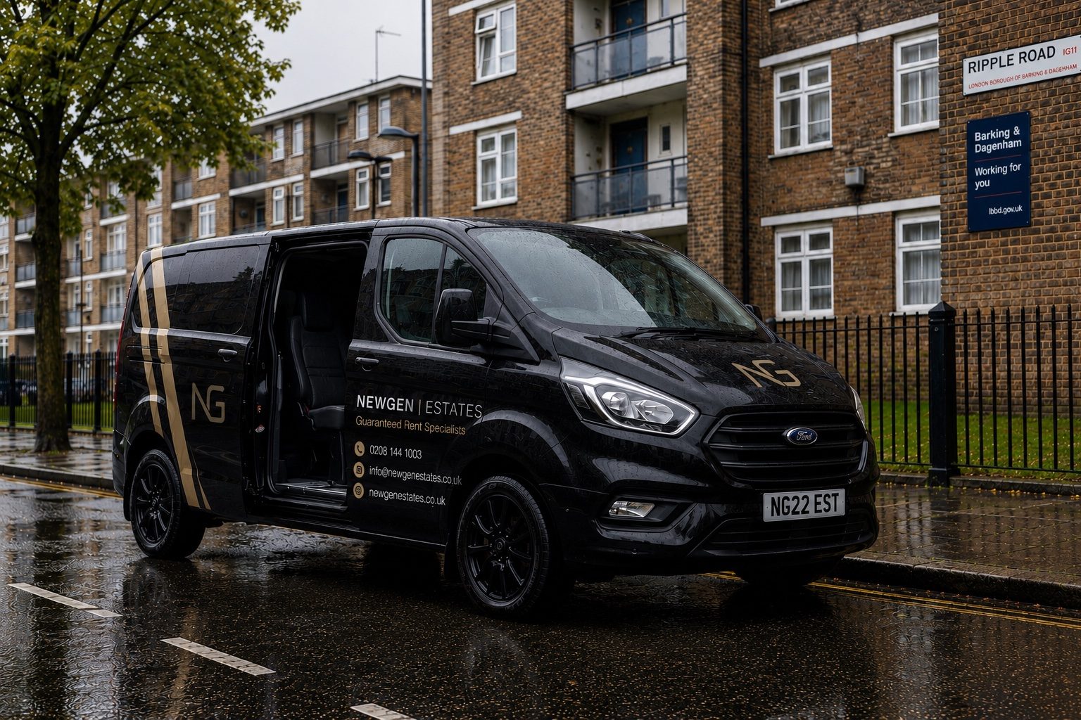 Newgen Estates van in Barking